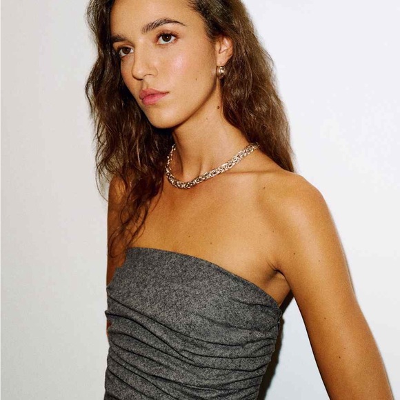 Reformation Strapless Gray Maxi Dress - Picture 5 of 7